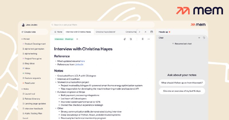 Mem – Your AI Thought Partner