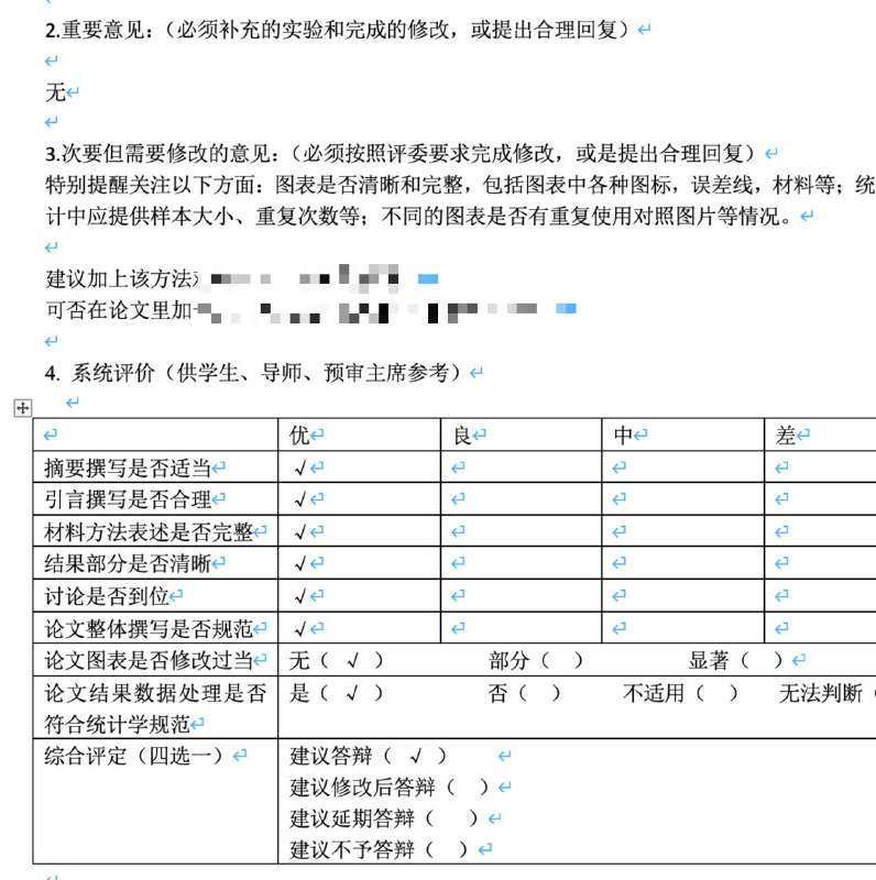 #记录 毕业论文遇到了一个极好的盲审老师，没有任何问题且用词十分温柔，「建议」「可否」